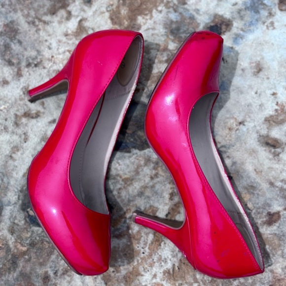 Patent Leather Red Platform Stilettos Heels Flight Attendant Shoes Size 7 💗 - Picture 4 of 5